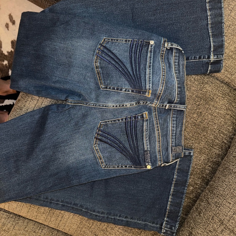 7 For All Mankind Women's Blue Wide Leg Jeans